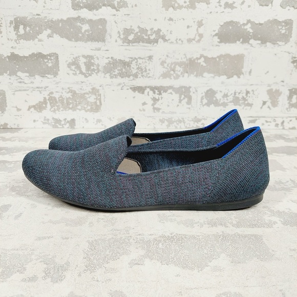 NEW Rothy's The Loafer Blue Gray Round Toe Slip On Flat Loafers W1048